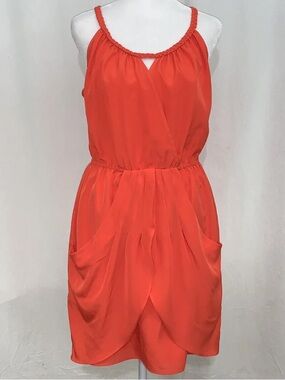 Nicole Miller Summer Braided
Collar Sleeveless tulip hem chiffon dress pockets